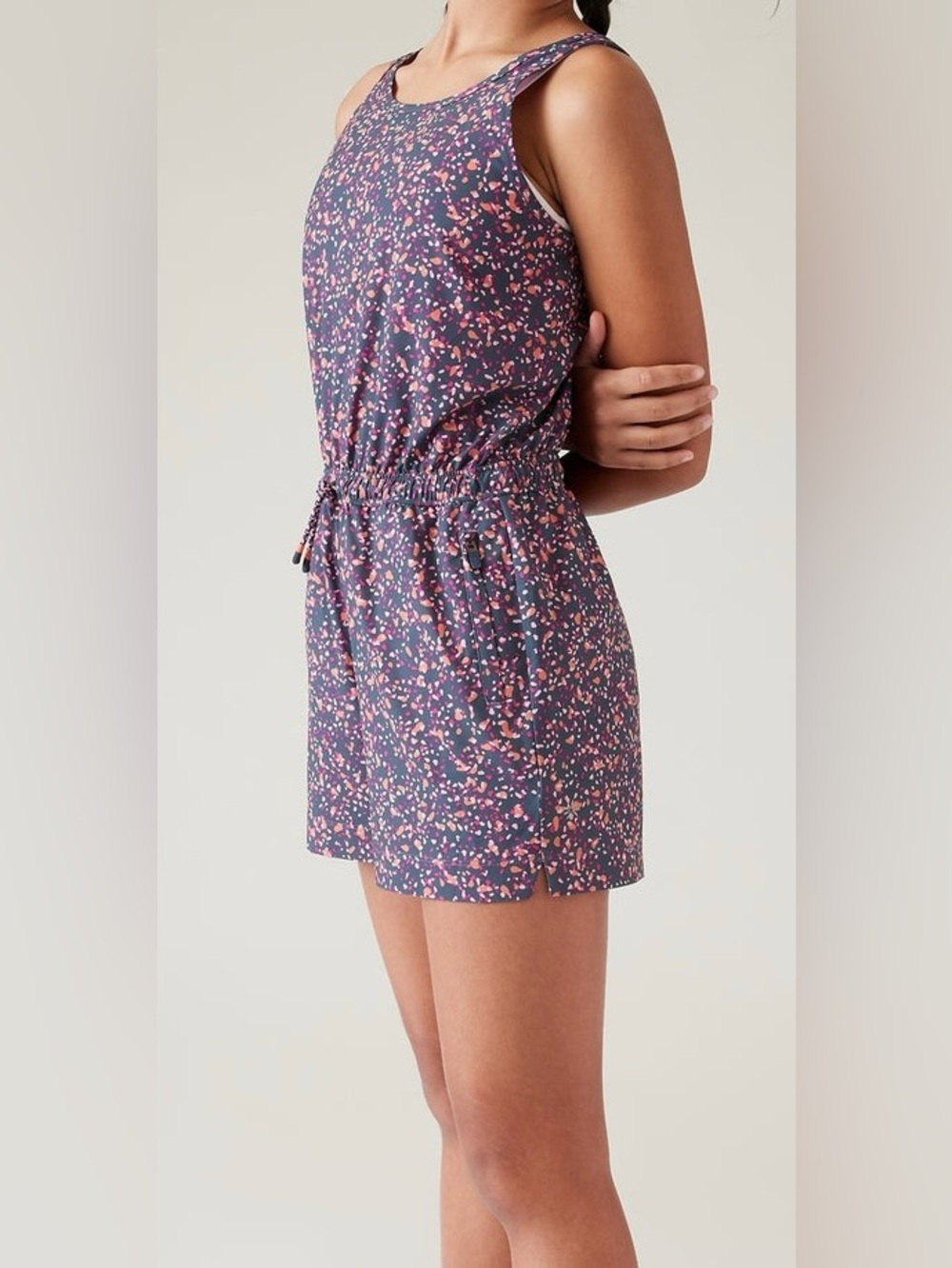 Athleta Girls Play More Romper | Purple Pink Print Size 6 | Active Romper - Picture 2 of 9